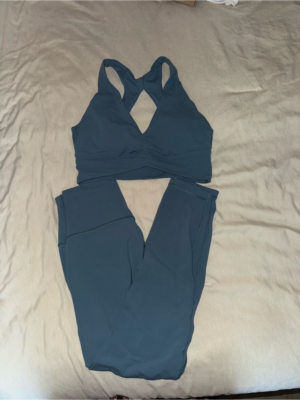 TNA Deep Teal Racerback Sports Bra & Leggings Set